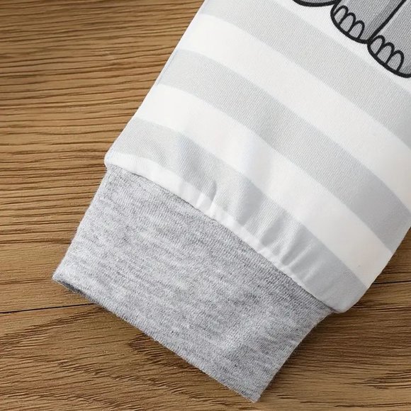 Baby Boy's Cute Elephant Cartoon Print Comfortable Long-sleeved Hooded Top +Pant - Picture 5 of 6